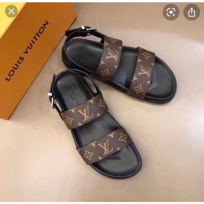 💥 NEW 💥Dép sandal nam LV da thật CAO CẤP_Dép da LV Cao Cấp fullbox