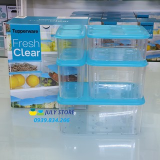 [Xả Kho Tết] Tupperware💕Freeship💕Bộ Trữ Mát Tupperware Fresh Clear (set 5 hộp)