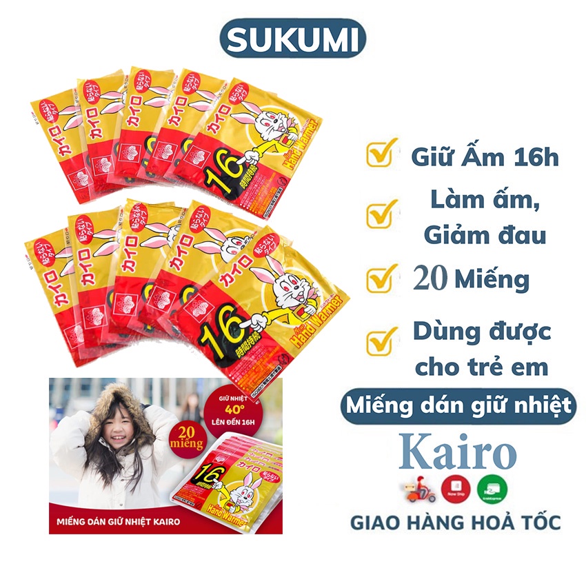 [COMBO 20] Miếng dán nhiệt giữ ấm cơ thể mùa đông 16 tiếng, miếng dán giữ nhiệt đau bụng kinh con thỏ