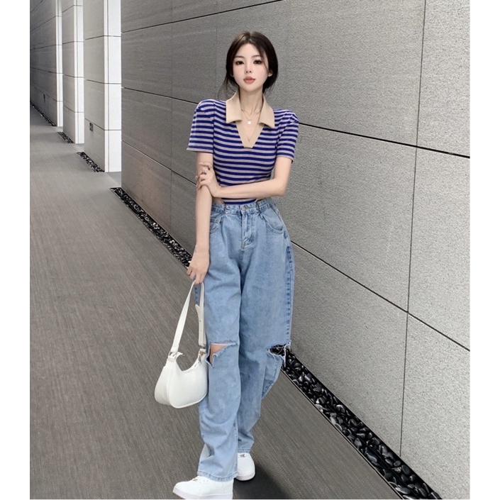 Áo cổ polo body suit Ulzzang