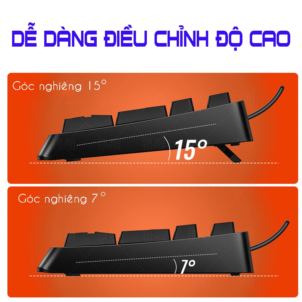 Bàn Phím Cơ Chuyên Game Yindiao K300 Blue Switch Có Nắp Bảo Hộ Tùy Chỉnh Chế Độ Full Led RGB