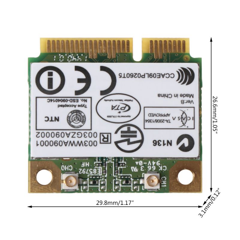 Card WIFI Mini PCI-e AR9287 AR5B97 Cho Win XP 7 32 64