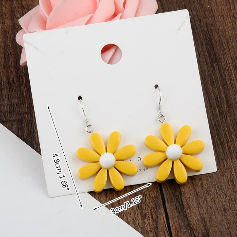 Bông Tai Dáng Dài Hình Hoa Cúc Thời Trang Dễ Thương