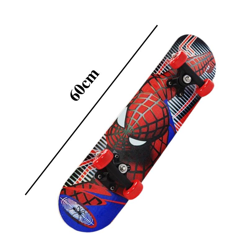 Ván trượt trẻ em gỗ phong ép 7 lớp dài 60cm ván trượt thể thao hình siêu nhân công chúa cho bé trai và bé gái