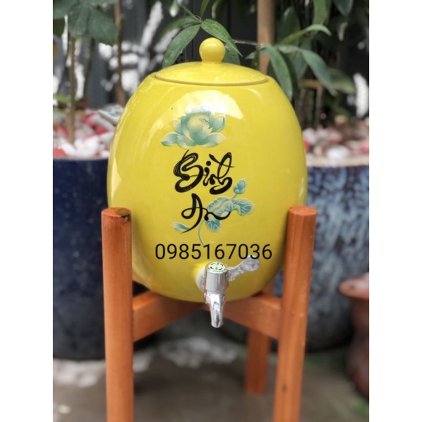 Bình sứ đựng nước 5 lít dáng quả trứng,hàng gốm sứ Bát Tràng.