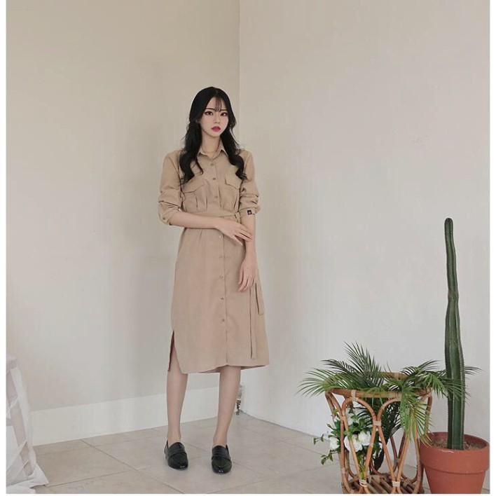 Set đồ đôi áo sơ mi nam đầm nữ couple, trẻ trung thời trang hàn quốc