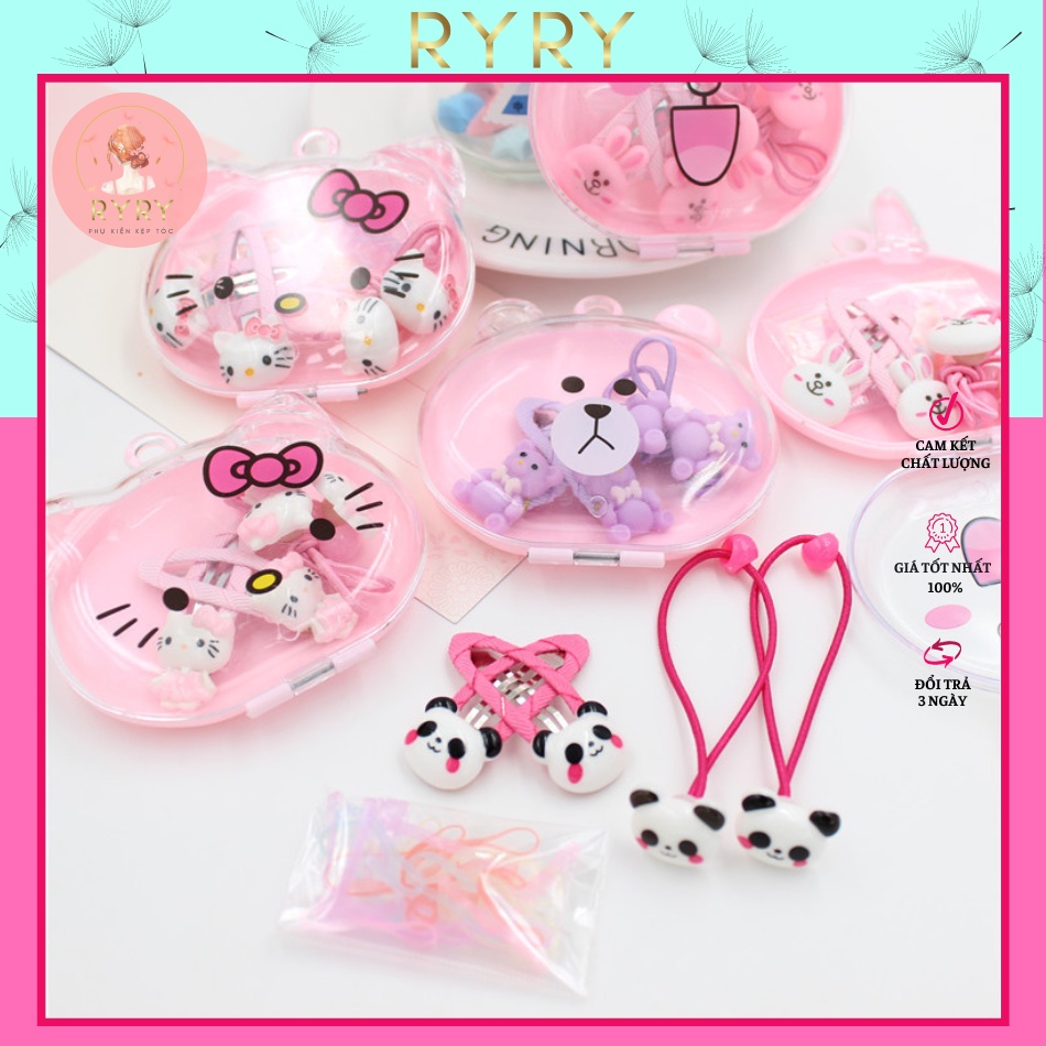 Set kẹp tóc hình tai mèo dễ thương cho bé