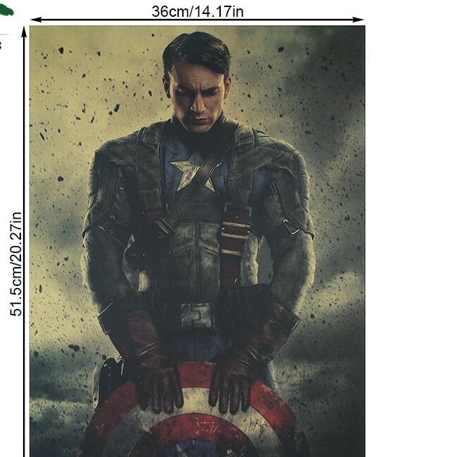 Áp Phích Dán Tường Hình Siêu Anh Hùng Captain America Độc Đáo