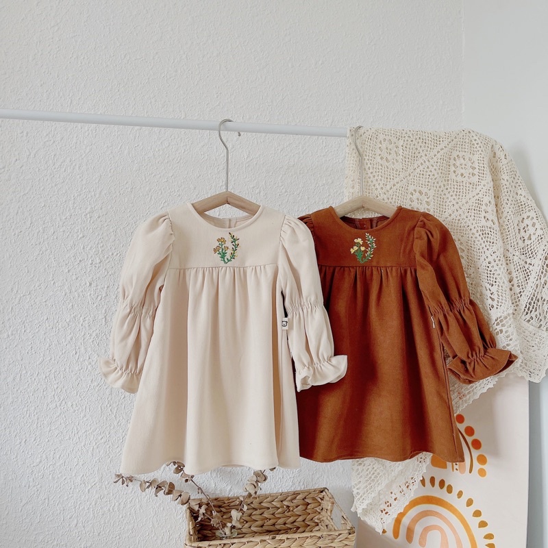 Váy nhung tăm bé gái size 80-140