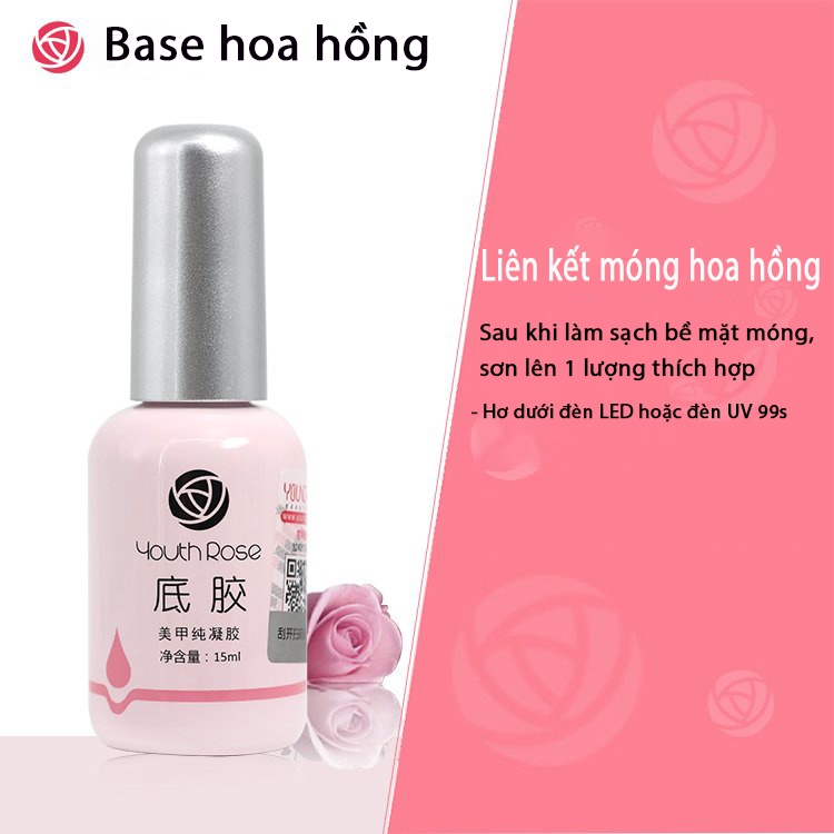 Base top hoa hồng , sơn liên kết móng 15ml NGHI THẢO