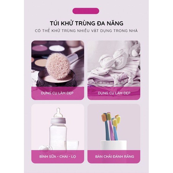 Máy tiệt trùng tia UV dạng hộp khử trùng quần áo khử trùng bằng tia UV, tia cực tím 59S có thể mang đi du lịch, dã ngoại