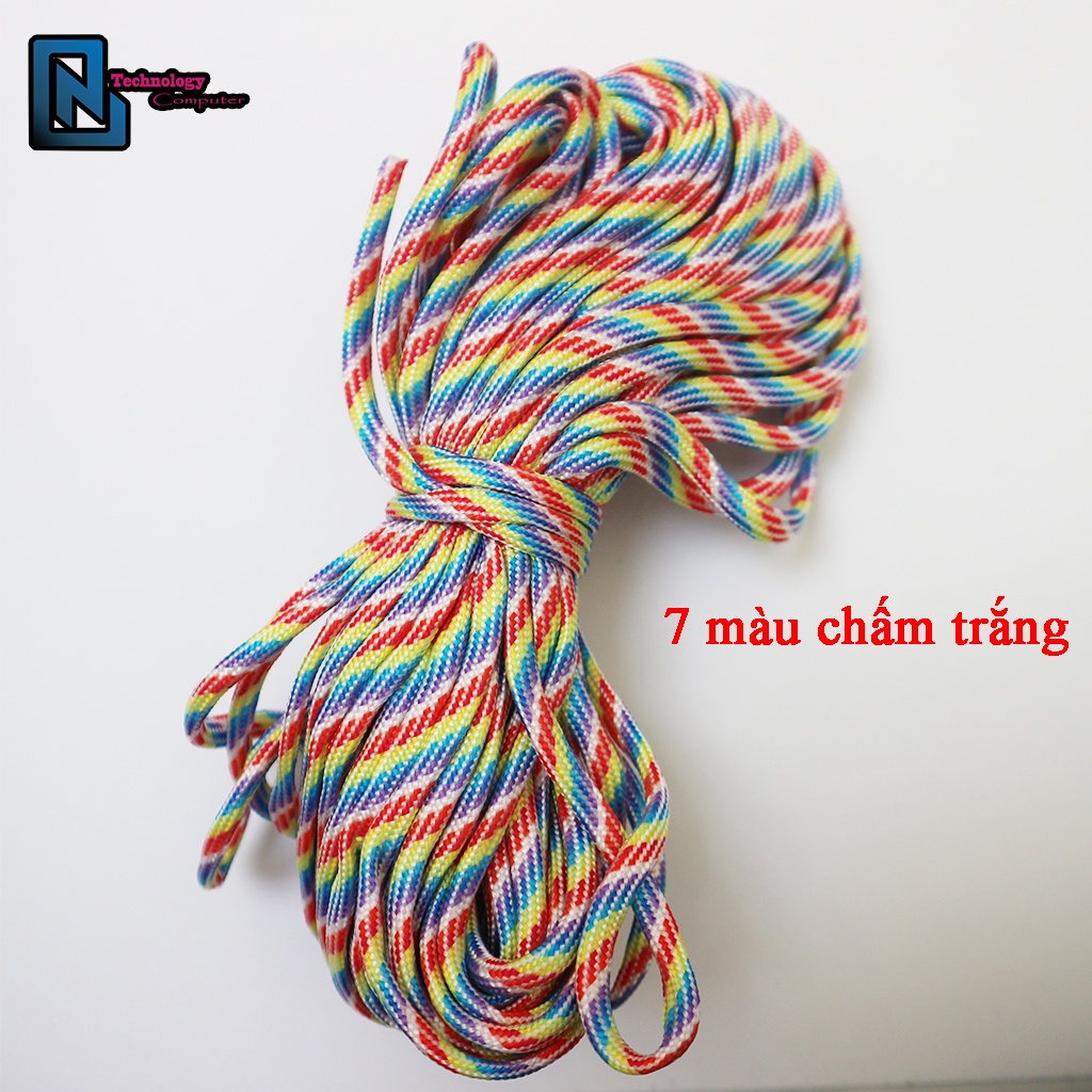Dây Dù Paracord 7 Lõi 4mm Tròn 5 Mét Dùng Để Bọc Cáp USB Cáp Truyền Dữ Liệu Các Đồ Thủ Công Handmade