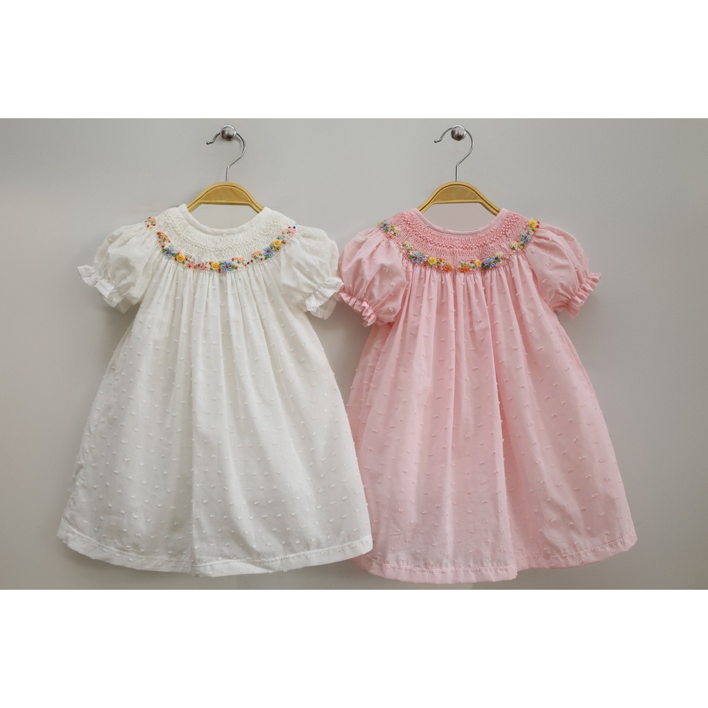 ĐẦM SMOCK ĐÔI MẸ VÀ BÉ TH HỒNG DÂU