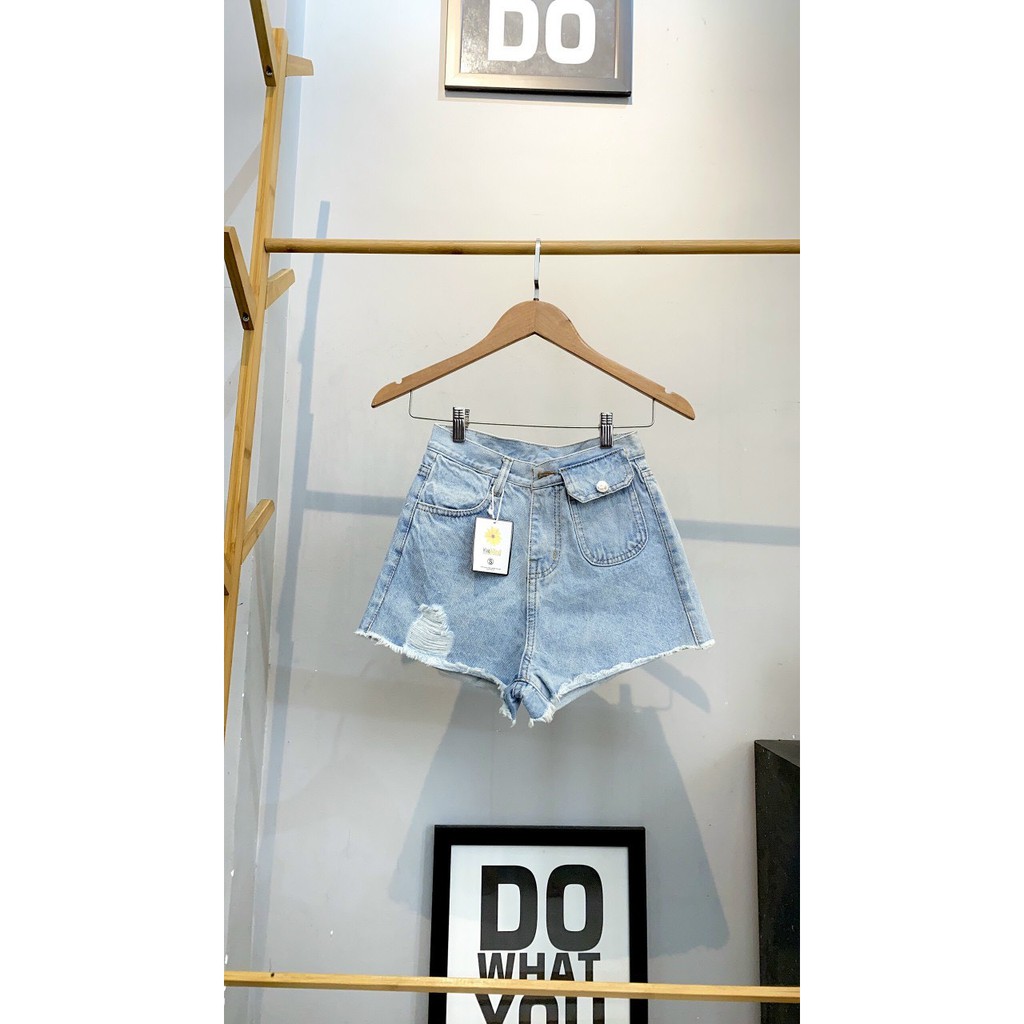 Quần short jean nữ lưng cao King168 , quần short nữ cao cấp YT06