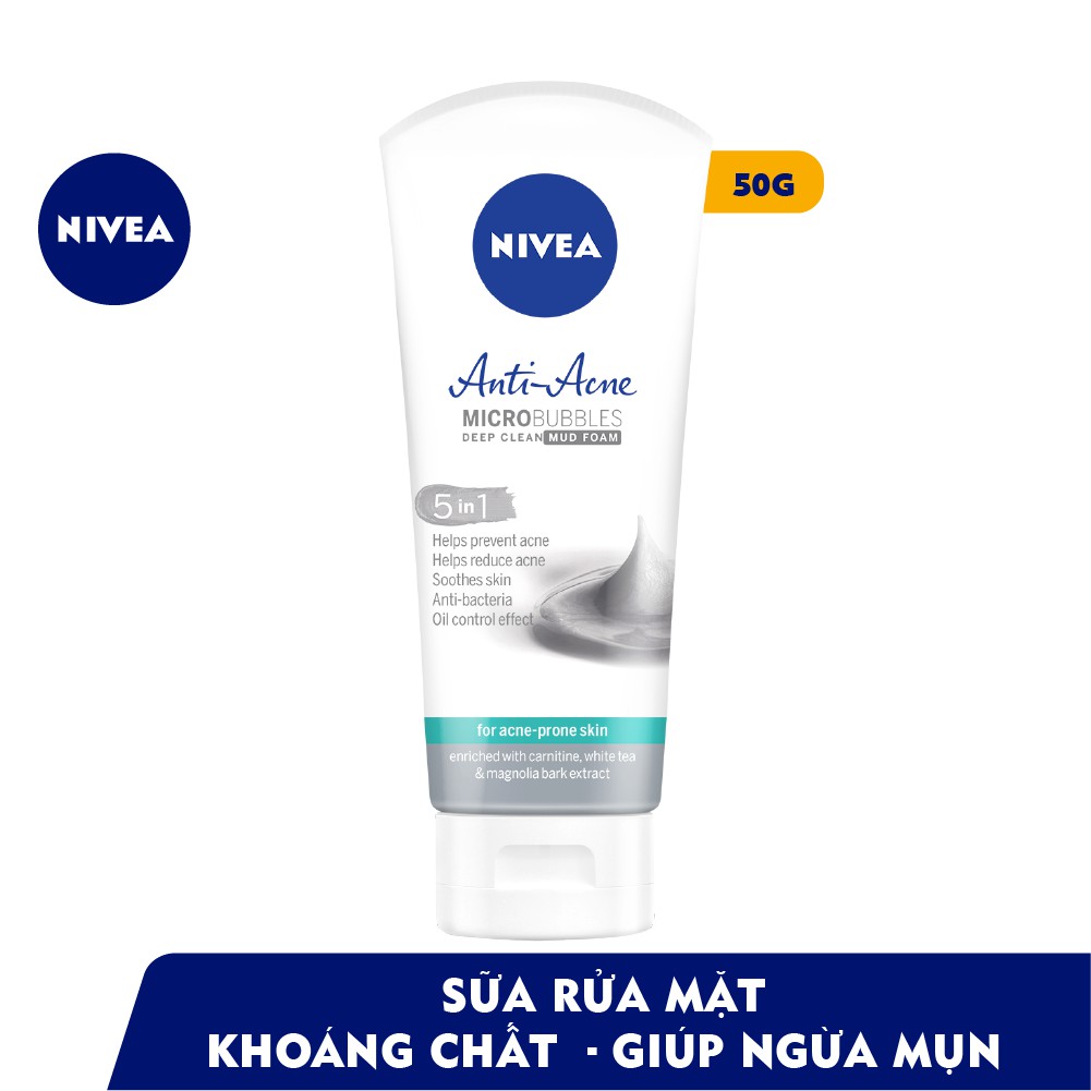 [Mã FMCGMALL -8% đơn 250K] Sữa rửa mặt NIVEA Anti-Acne khoáng chất giúp ngừa mụn (50g) - 87212 | BigBuy360 - bigbuy360.vn