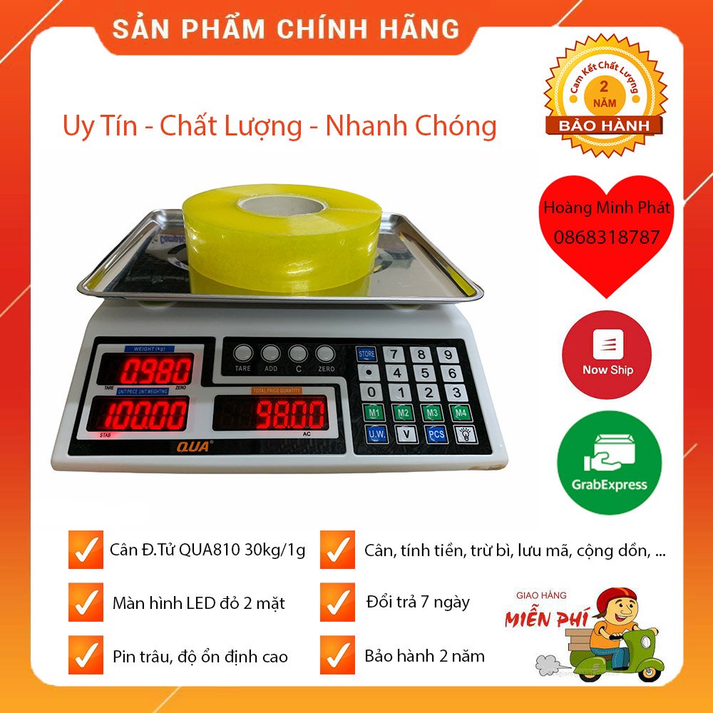 Cân điện tử tính tiền SIÊU THỊ 30kg/1gam QUA 810 ĐÀI LOAN  cân điện tử tính tiền cao cấp  BH 2 NĂM