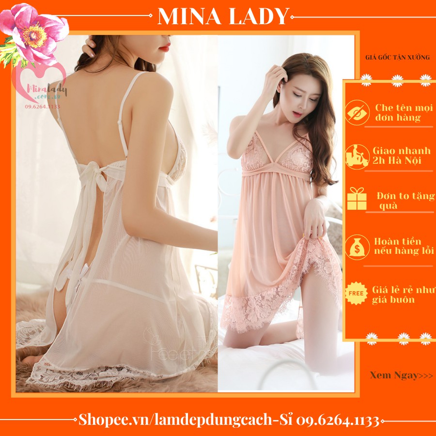 Đồ ngủ nữ dễ thương sexy gợi mỏng xuyên thấu rẻ đẹp( SEXY)