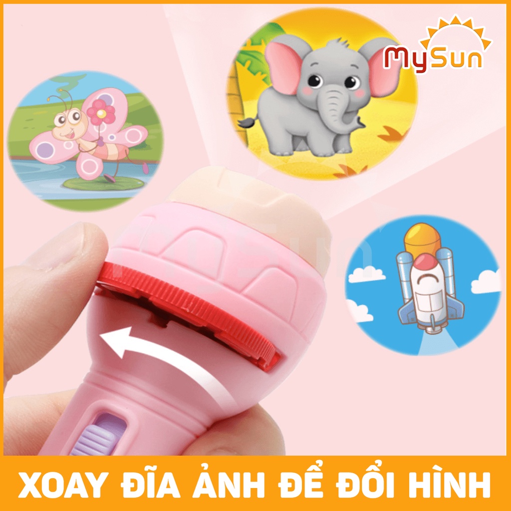Đèn pin đồ chơi chiếu 24 – 56 hình con vật kể chuyện cho bé.