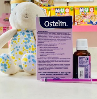 CHÍNH HÃNG VITAMIN D3 ostelin úc vị dâu cho bé lọ 20ml