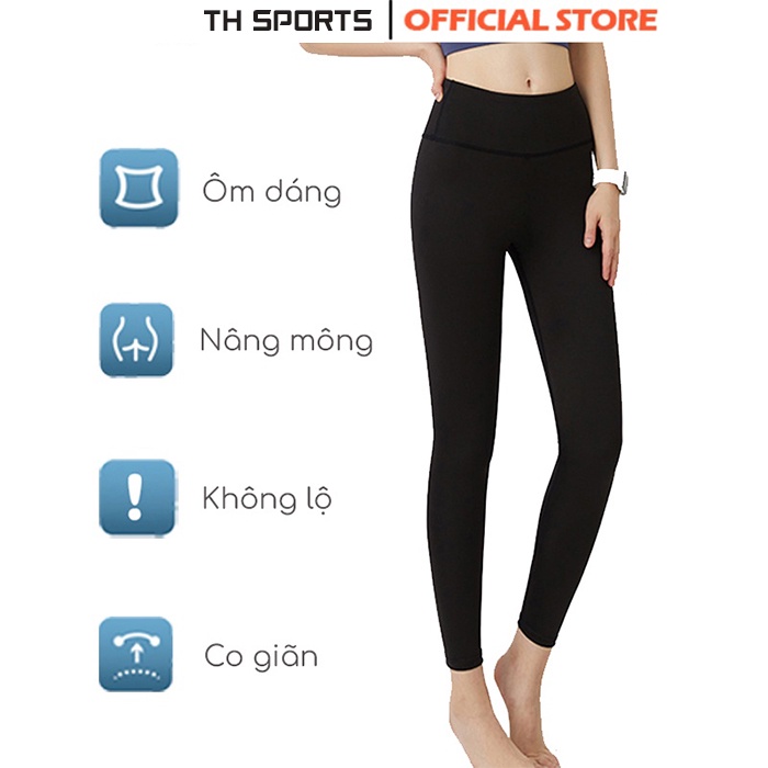 Quần tập gym nữ cạp cao, quần legging tập yoga nữ co dãn thoáng mát ôm dáng nâng mông TH002