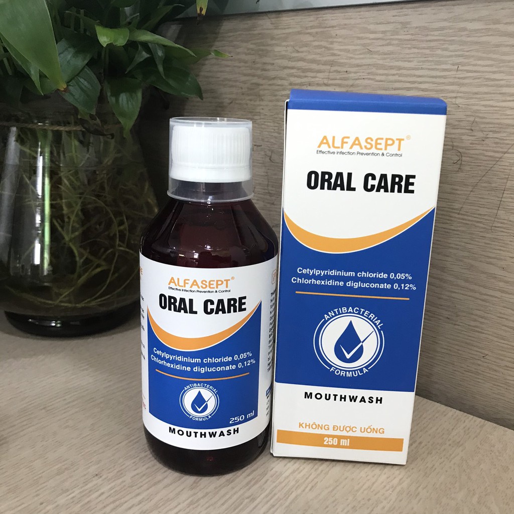 Nước súc miệng sát khuẩn Alfasept Oral Care 250ml - Hương bạc hà