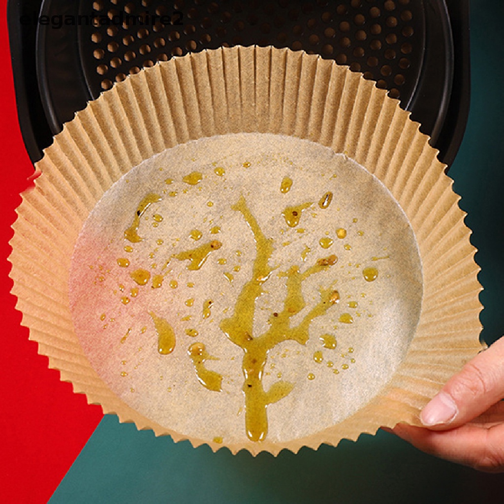 [gant] 25Pcs Air Fryer Disposable Paper Liner Non-Stick Mat Round Paper Baking Mats .