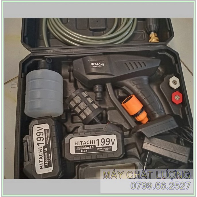 MÁY RỬA XE CẦM TAY DÙNG PIN -199V – HITACHI CHÍNH HÃNG ,phun thuốc, rửa sân, tưới cây