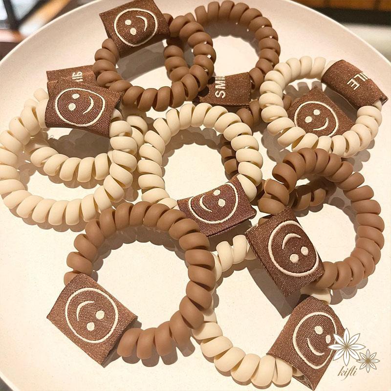 Dây Thun Cột Tóc Xoắn Ốc Hình Mặt Cười Đơn Giản 2022 Dành Cho Nữ