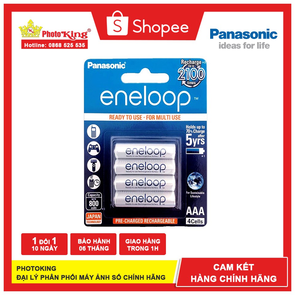 Pin đũa sạc Eneloop Panasonic AAA 750mAh (Chính hãng)