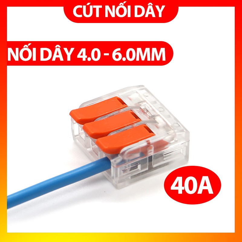 Cút nối dây điện nhanh PCT-612 613 615 - tối đa 6.0mm - chịu tải 40A