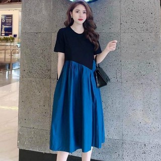[Hàng cao cấp]Váy bầu thiết kế☘️đầm bầu mặc đi làm đi chơi đều được☘️chất kẻ hàn siêu mát☘️free size