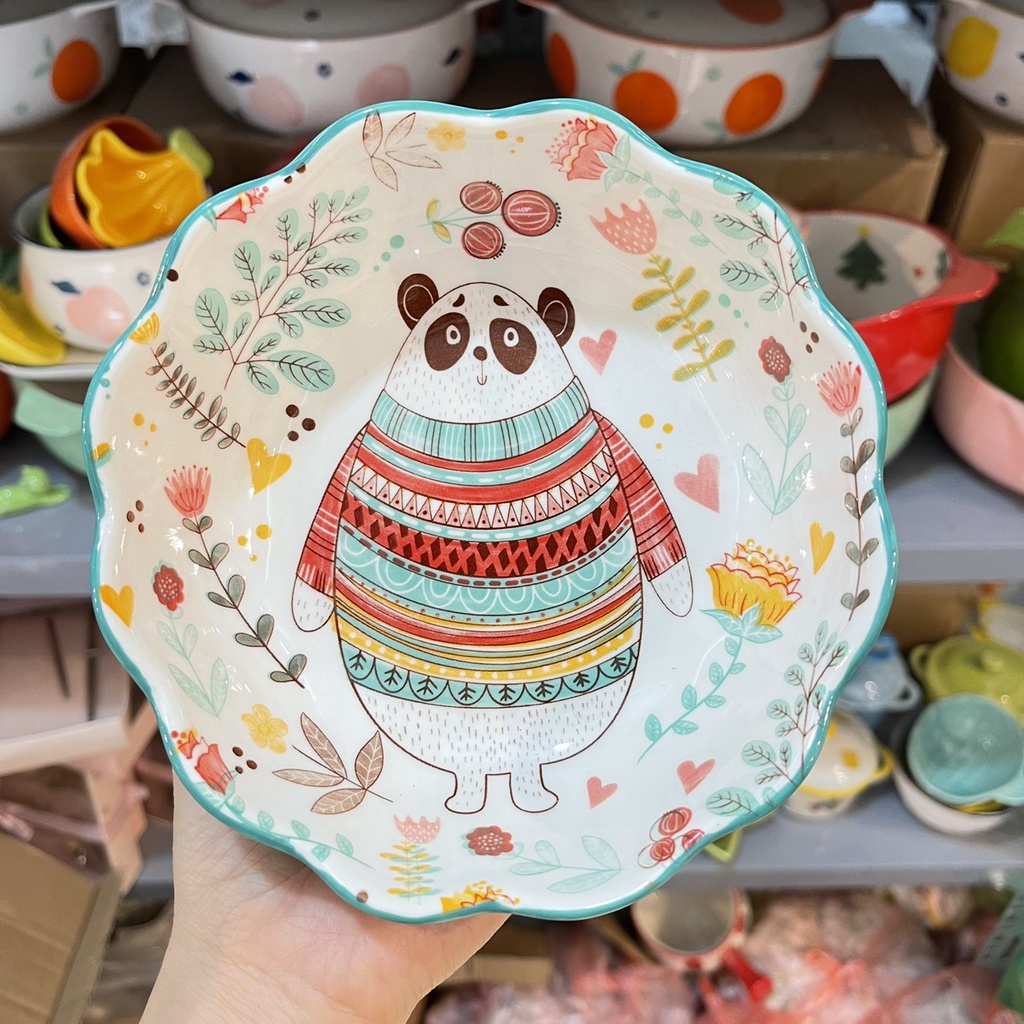 Bộ Chén Sứ Bát Ăn Cơm Bộ Bát Đĩa Decor 🦝Chén Dĩa Sứ Gấu Trúc Panda 🦝Dễ Thương Cute Cao Cấp S172