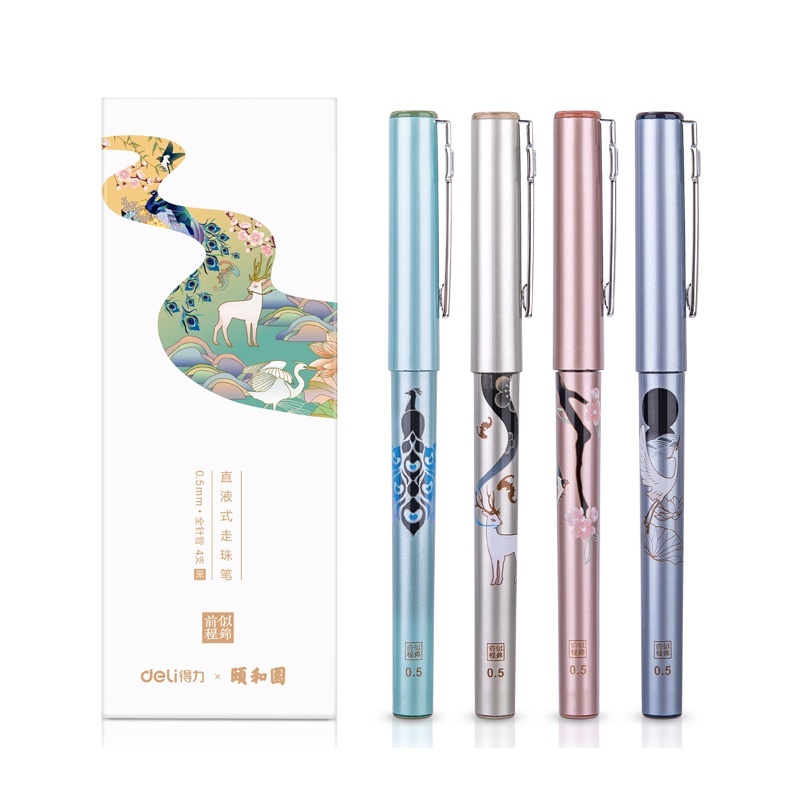 Bút Mực Gel Đen Ngòi 0.5mm Phong Cách Vintage