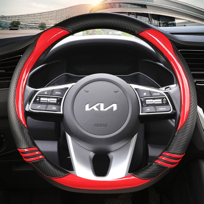 Bao Da Bọc Vô Lăng Xe Hơi 38cm 15" Cho Kia Ceed Sportage Picanto Cerato Seltos Soul Rio 3 4 5 K3 K5 2022