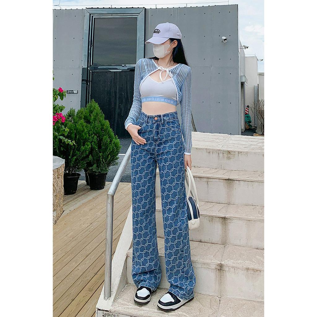 Quần JEAN Ống Rộng G.C Hot Trend Cá Tính Lưng Cao Quần Jeans Ống Đứng Cap Cao Phong Cách Hàn Quốc NSSHOP