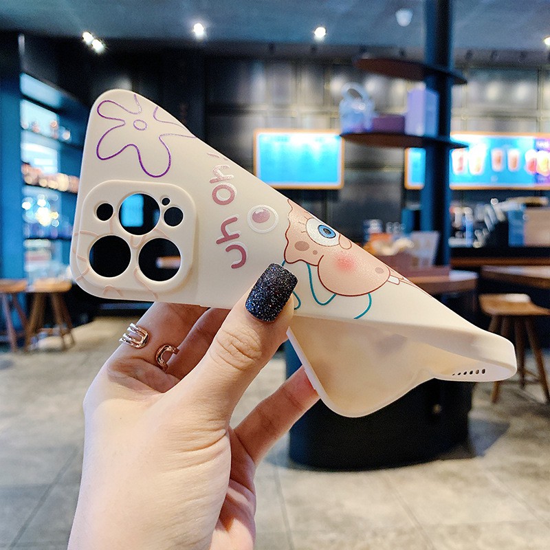 Ốp Iphone In Hình SPONGEBOB Ốp Bo Viền Máy Cho Iphone 12 Pro Max Đến 7Plus-ZUMI STORE