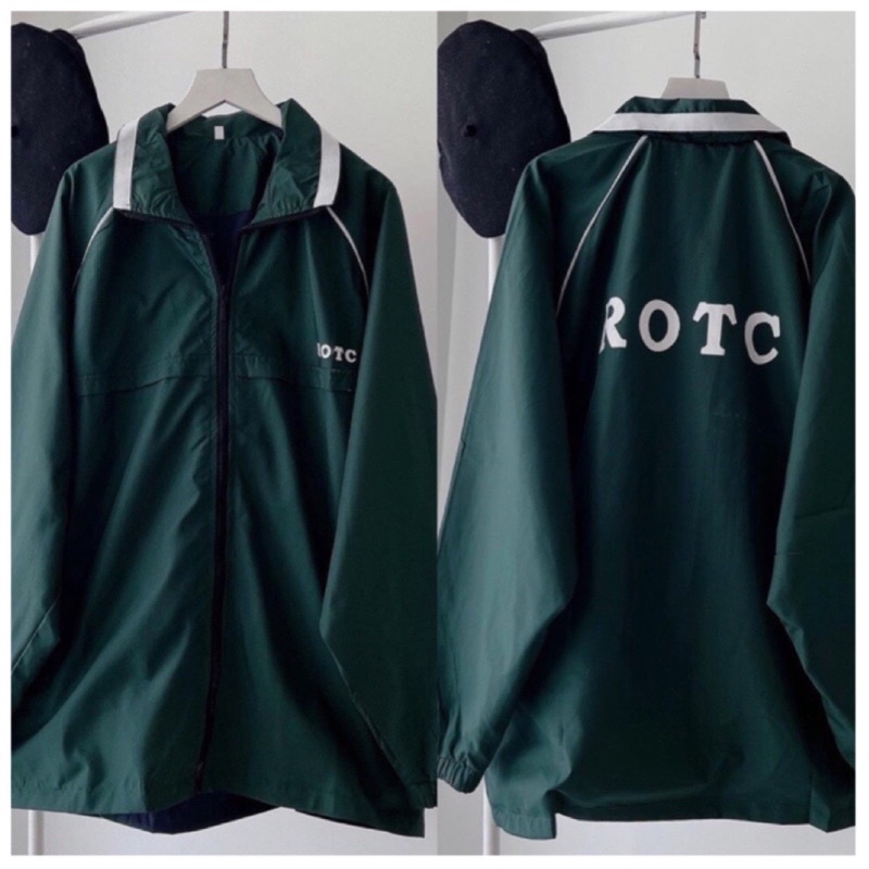 Áo Khoác Gió ROTC Màu Xanh Lá Đậm Hottrend  Unisex Form Rộng 2 Lớp