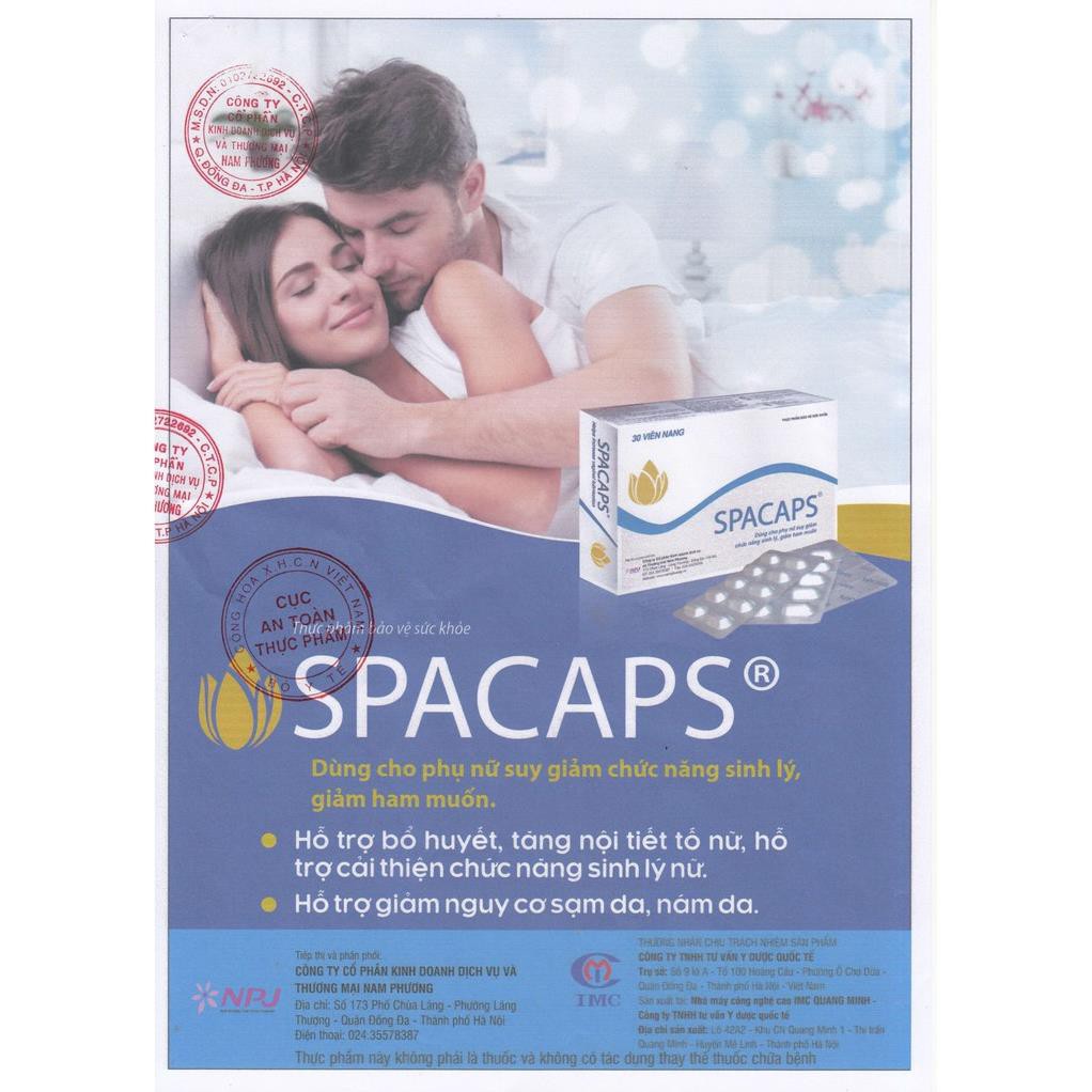 Spacaps - Ngăn ngừa Lão Hóa, Đẹp Da, Giảm Nếp nhăn, Tăng cường Sinh Lý Nữ, Giảm Khô Hạn, Tăng Dịch Tiết [Chính Hãng]