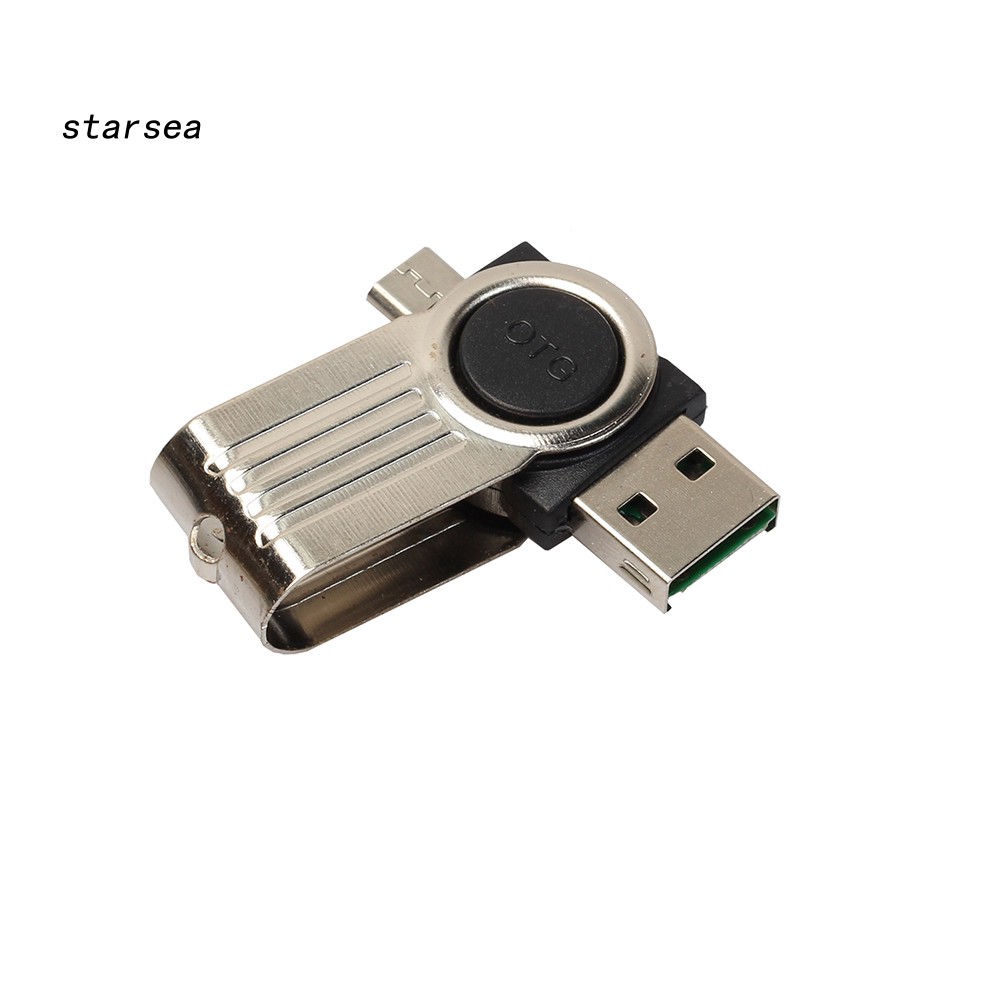 STSE_Rotatable OTG Micro USB SD TF Card Reader Adapter Connector for Cellphone