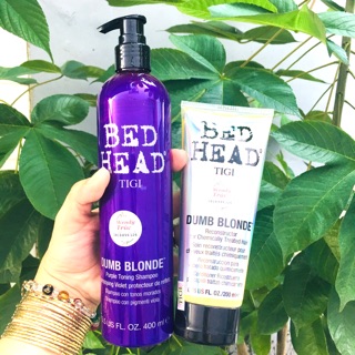 Bộ gội xả khử vàng và giữ màu nhuộm tone lạnh tigi dumb blonde 400ml + 200ml