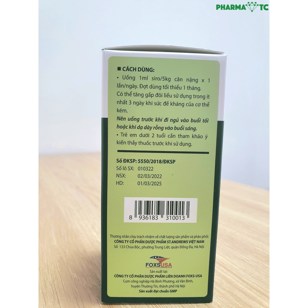 Siro tăng đề kháng Glucan Kiddy gấu nga hàng ngày, giúp ăn ngon cho bé - Lọ 100ml - PharmaOTC