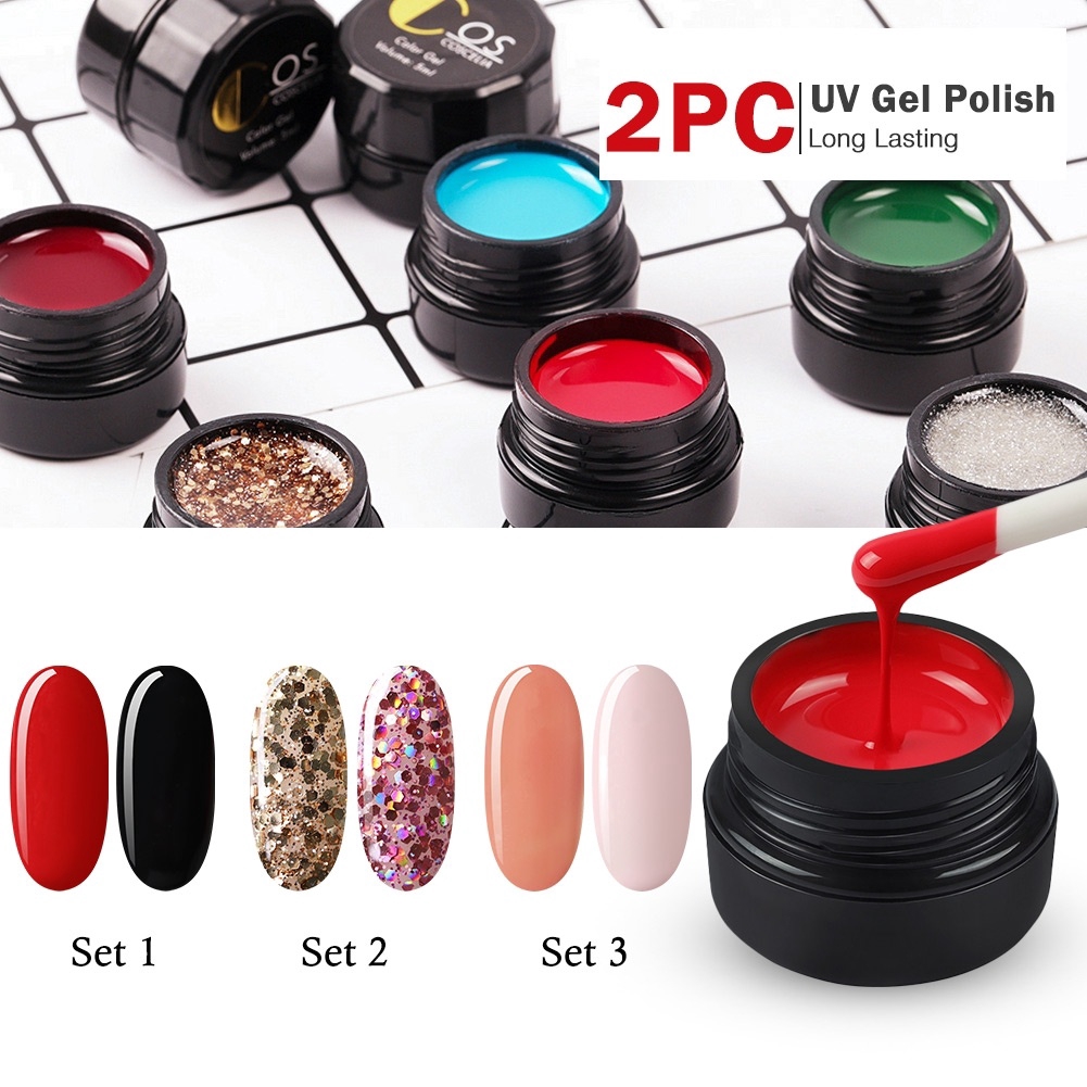 (hàng Mới Về) Set 2 Lọ Sơn Móng Tay Gel Uv Bán Vĩnh Viễn Coscelia