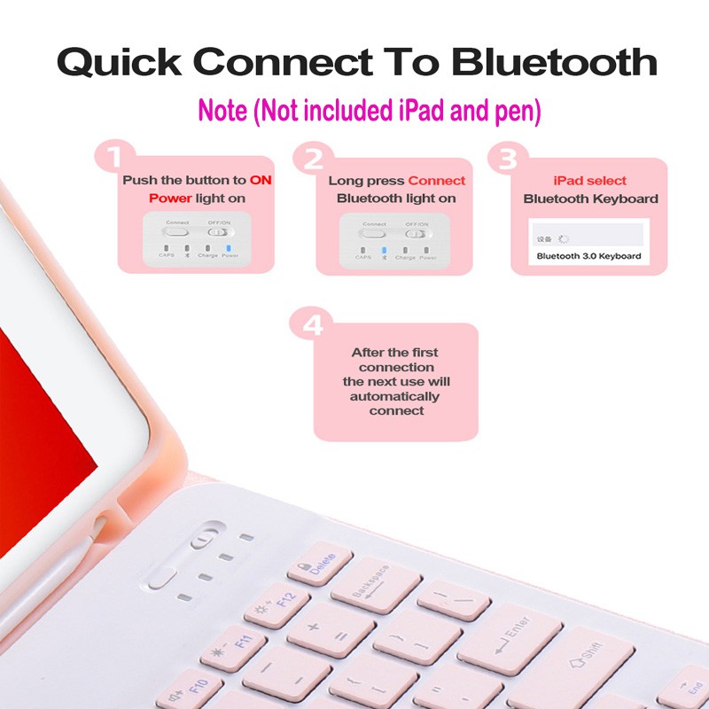 Ốp máy tính bảng và bàn phím không dây thích hợp cho iPad 9.7 10.2 5th 6th 7th gen 8th 9th 10 gen iPad Air 1 2 3 4 5 Pro 9.7 11 2022