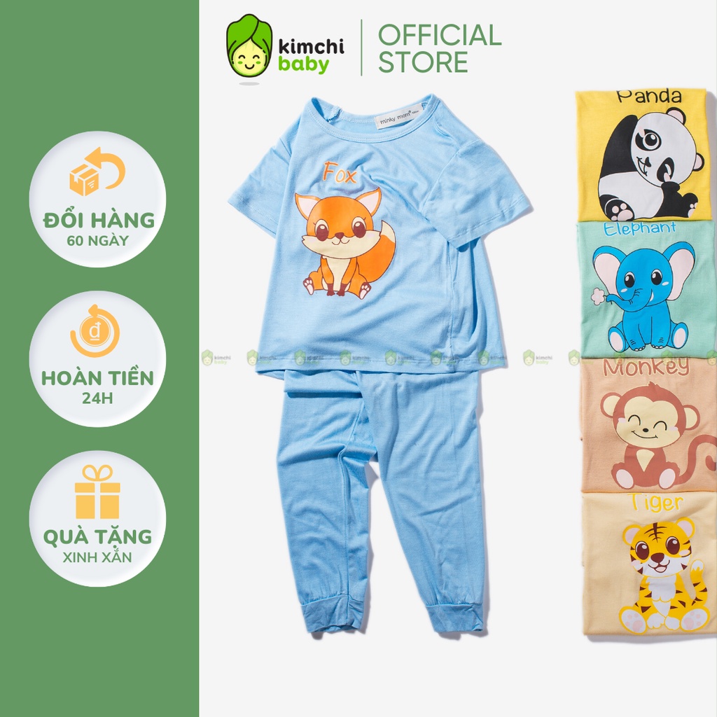 [SZ ĐẠI]Bộ Dài Tay Cho Bé Trai, Bé Gái Minky Mom Vải Thun Lạnh Hoạ Tiết Gấu Panda,Đồ Bộ Dài Tay Cho Bé Mặc Nhà MKMTD2207