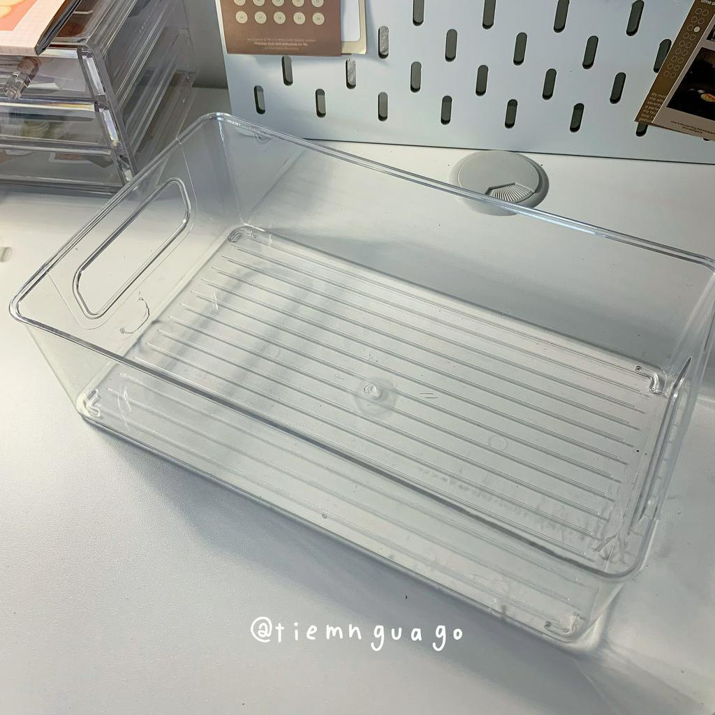 Khay nhựa Mica dài trong suốt đựng đồ, sổ, đồ dùng học tập, vật dụng nhỏ trong nhà - Tiệm Ngựa Gỗ