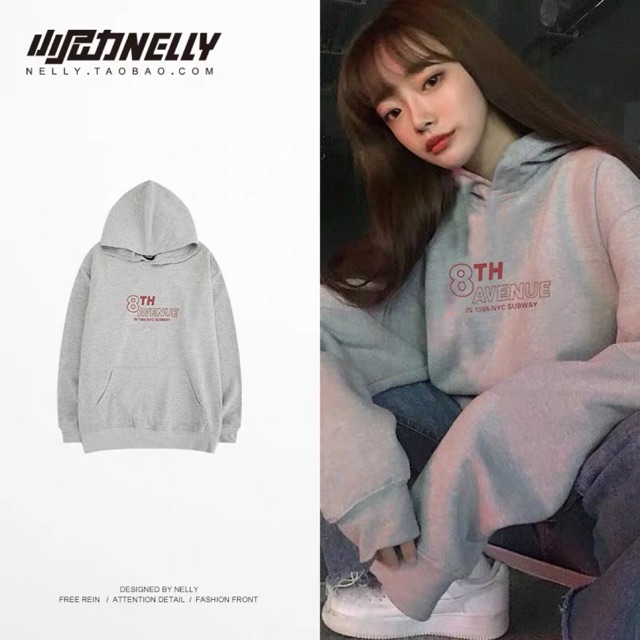 Hoodie NELLY xám