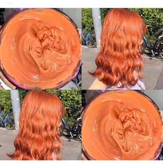 Thuốc nhuộm tóc màu Cam đào chính hãng (full bộ kèm oxy, gang tay, không làm khô tóc) <RẺ VÔ ĐỊCH>