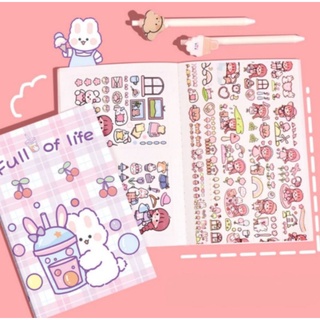 Sổ chiết lưu trữ sticker, lưu trữ washi khổ a5 bìa họa tiết hoạt hình xinh xắn biti store