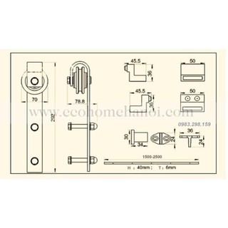 Phụ kiện cửa lùa barn door