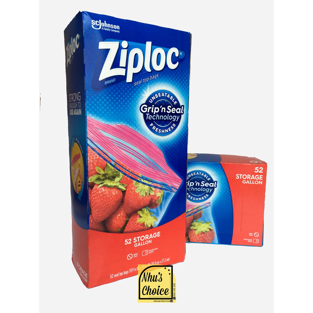 [Hàng Mỹ Nhu's Choice] Túi dự trữ khóa thông minh Ziploc| Storage| Grip'n Seal| Gallon 26.8x27.3cm